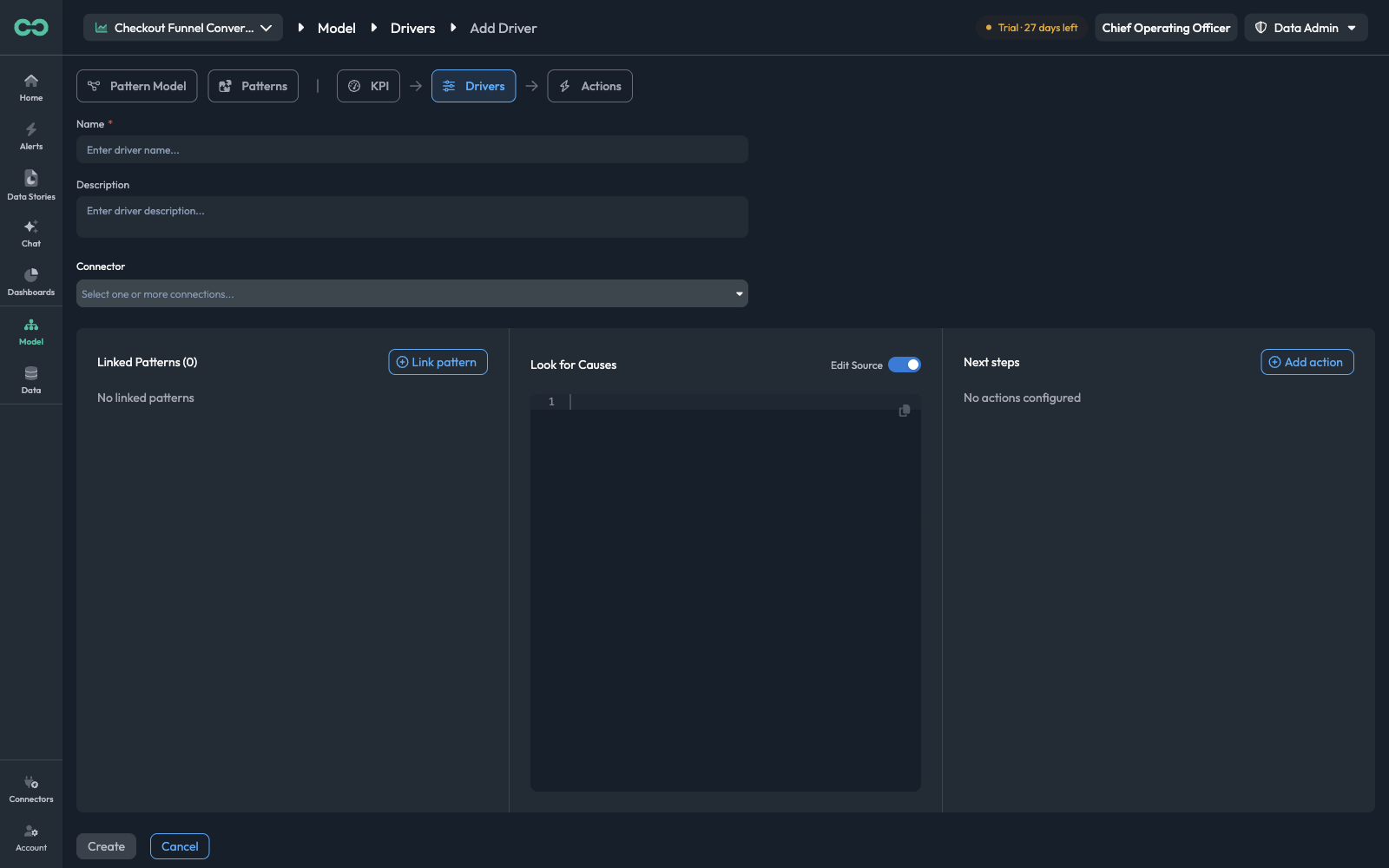 The Add Driver page with the three configuration panels