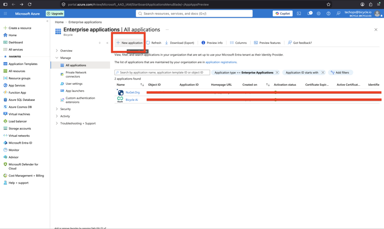 Enterprise applications New application