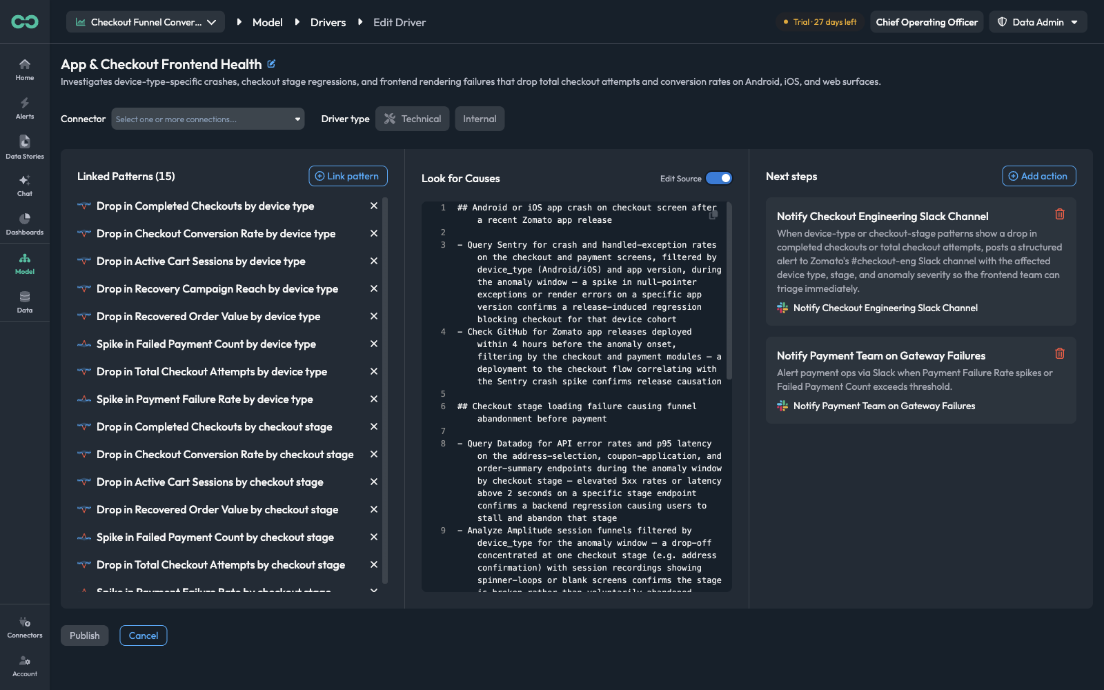 Look for Causes with Edit Source on, showing the raw Markdown