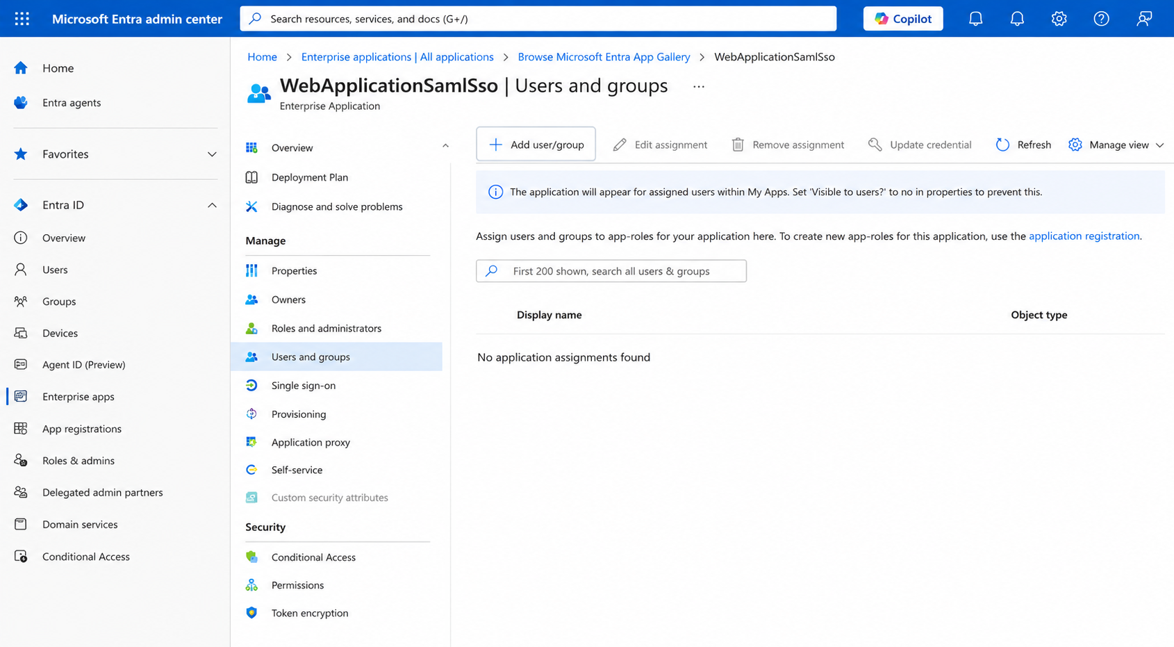 Assign Bicycle groups to the enterprise application