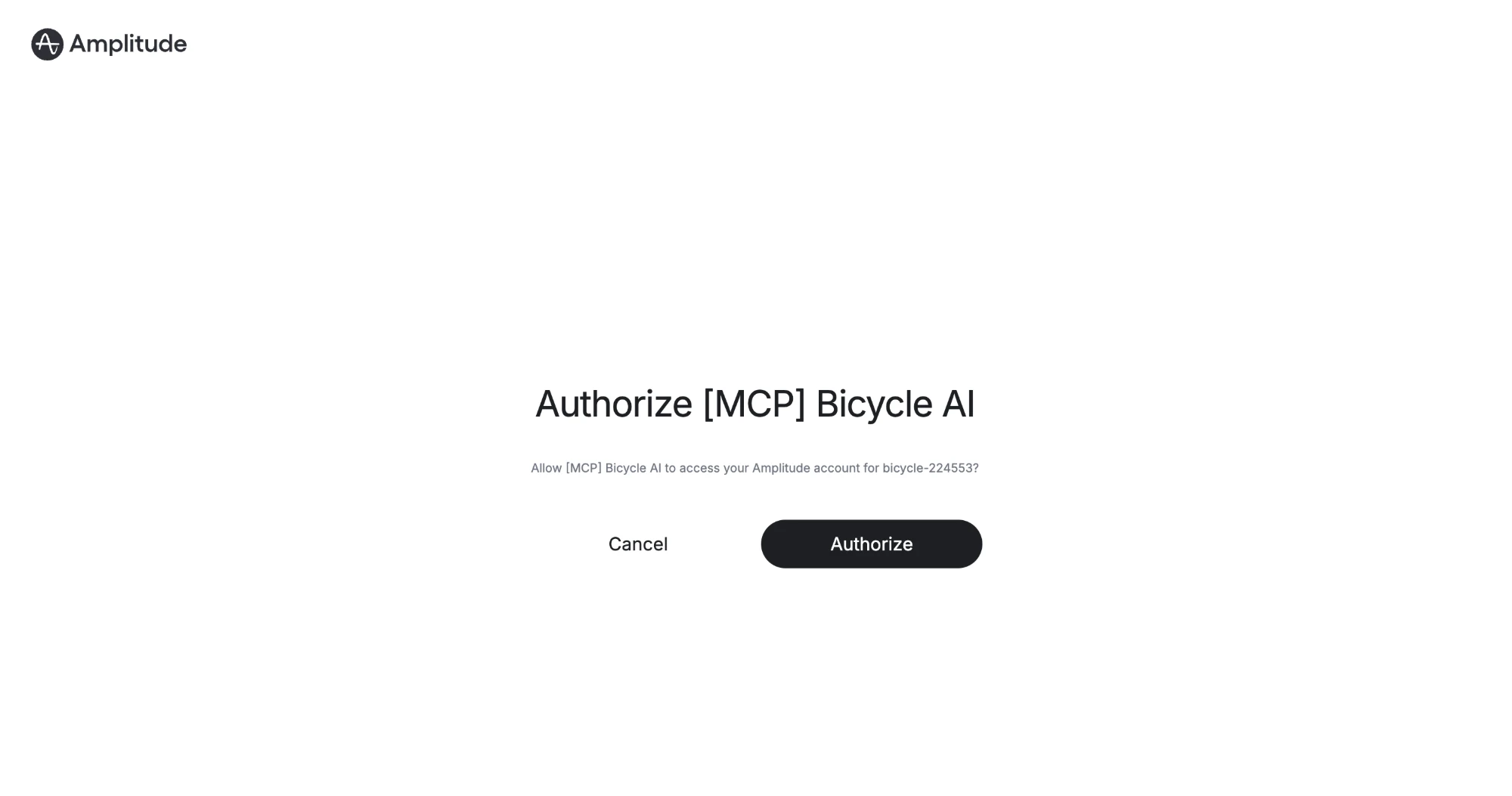 Amplitude consent screen authorizing the Bicycle AI MCP app