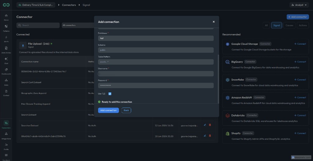 Redshift connection test succeeded
