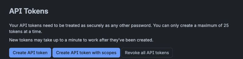 Choose Create API token with scopes