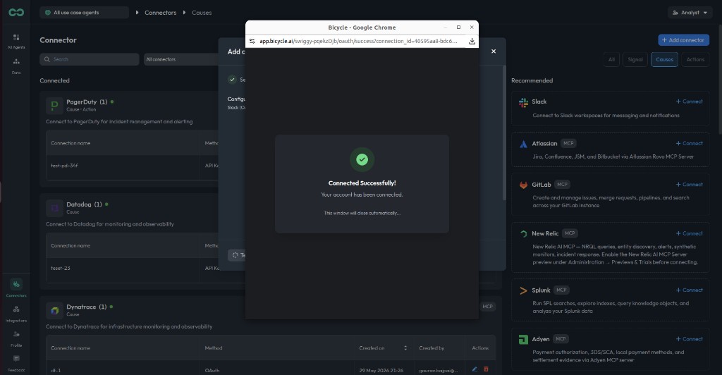OAuth connection success