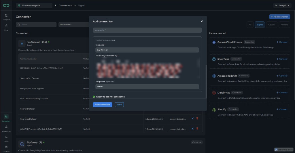 Key-pair connection test succeeded